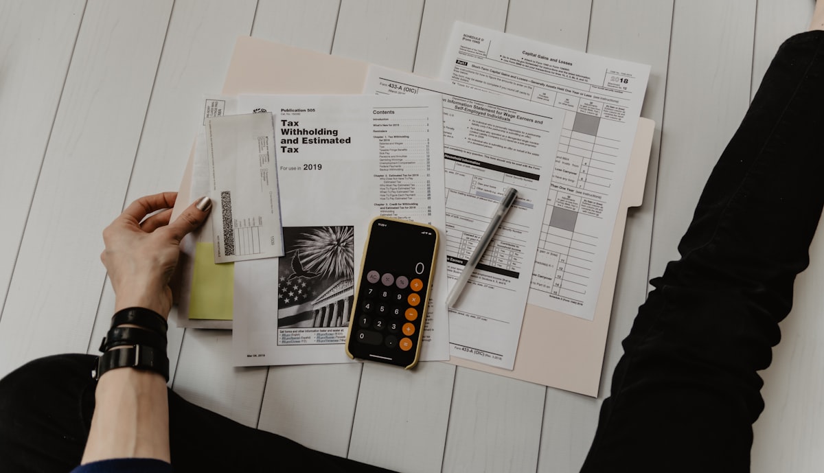 Calculator and tax form